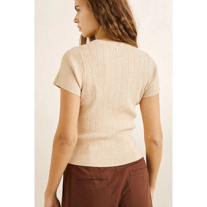 Rhythm Dana Short-Sleeve Cardigan - Women's Oat