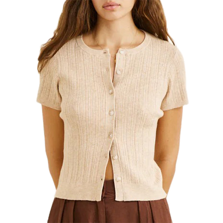 Rhythm Dana Short-Sleeve Cardigan - Women's Oat