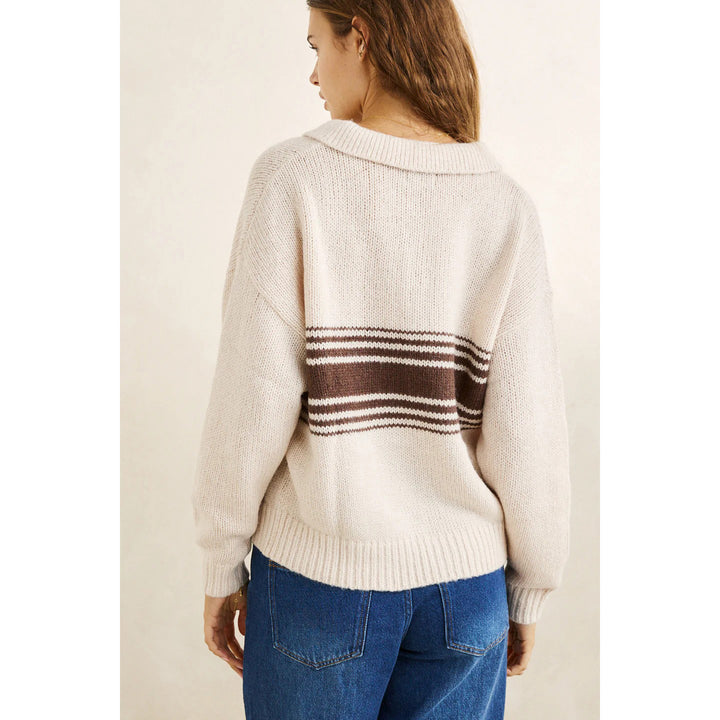 Rhythm Strata Knit Collared Jumper - Women's Natural