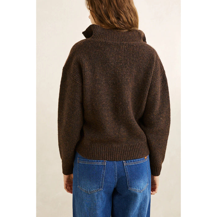 Rhythm Quincy Zip Knit Sweater - Women's Chocolate