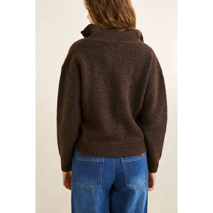 Rhythm Quincy Zip Knit Sweater - Women's Chocolate