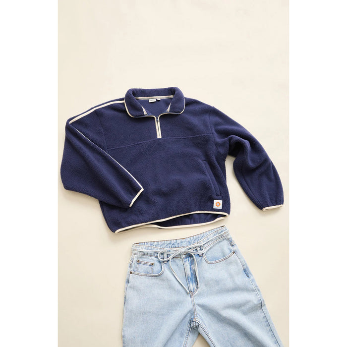 Rhythm Camp Half Zip Sherpa Pullover - Women's Ocean