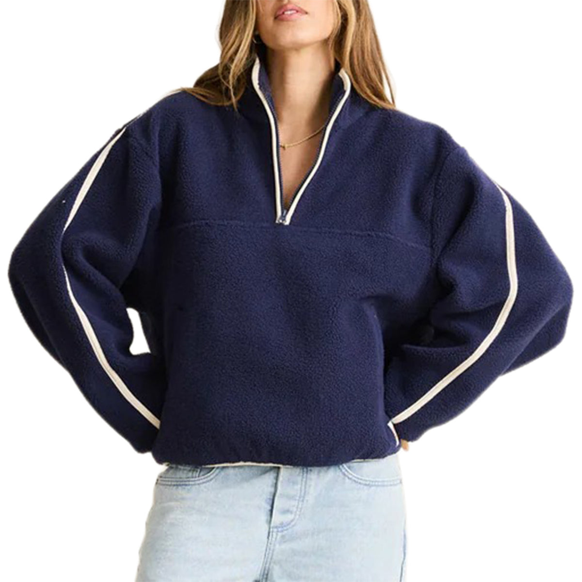 Rhythm Camp Half Zip Sherpa Pullover - Women's Ocean