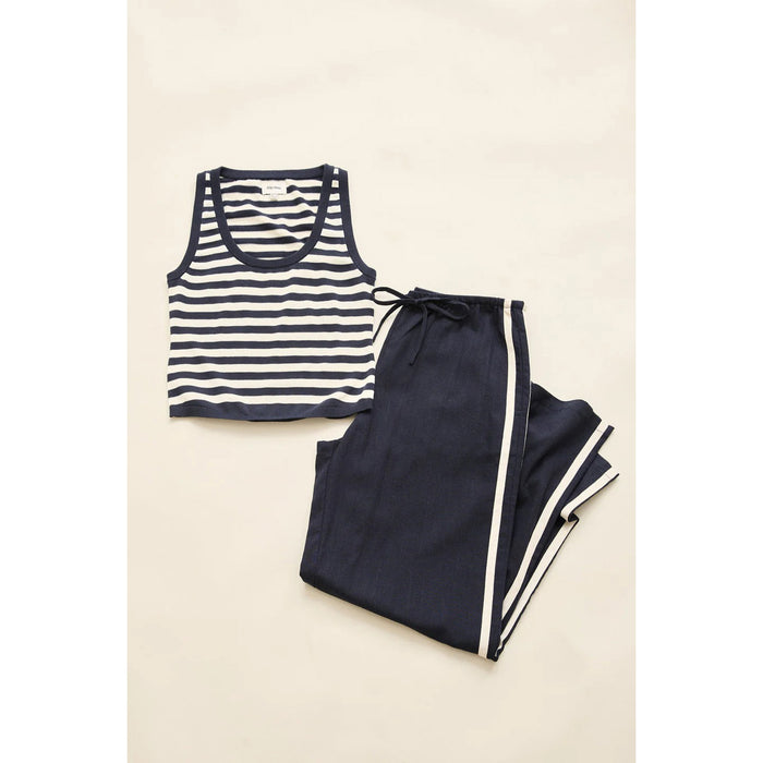Rhythm Contrast Linen Track Pants - Women's Ocean