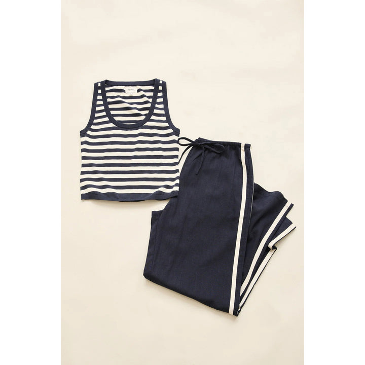 Rhythm Contrast Linen Track Pants - Women's Ocean
