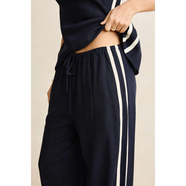 Rhythm Contrast Linen Track Pants - Women's Ocean