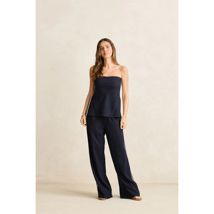Rhythm Contrast Linen Track Pants - Women's Ocean