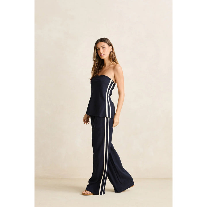 Rhythm Contrast Linen Track Pants - Women's Ocean