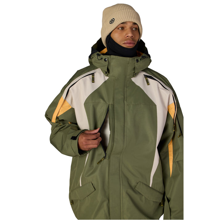 686 2003 Atom Jacket - Men's Fatigue Green Colorblock
