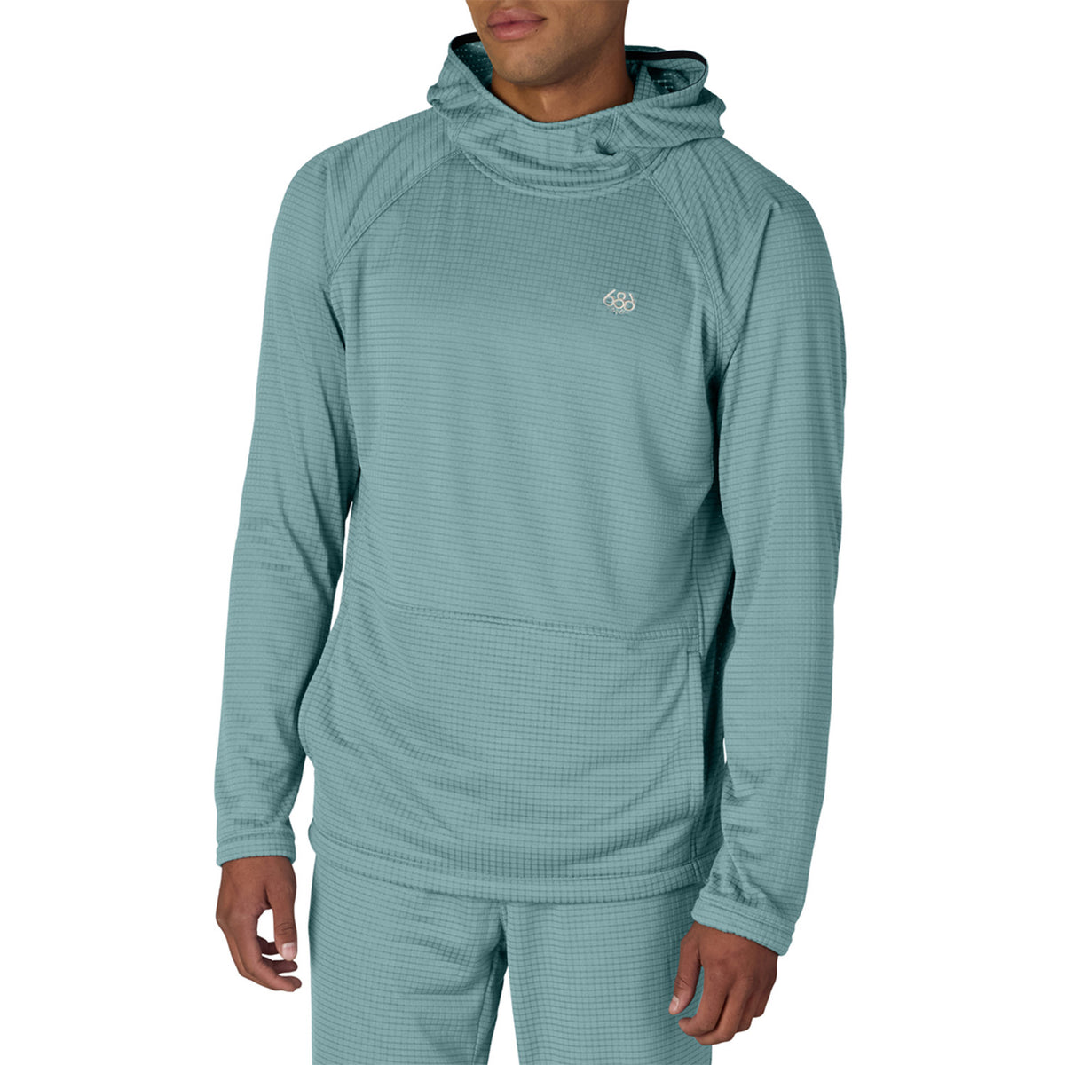 686 Mission Grid Raglan Hoodie - Men's Pale Firn