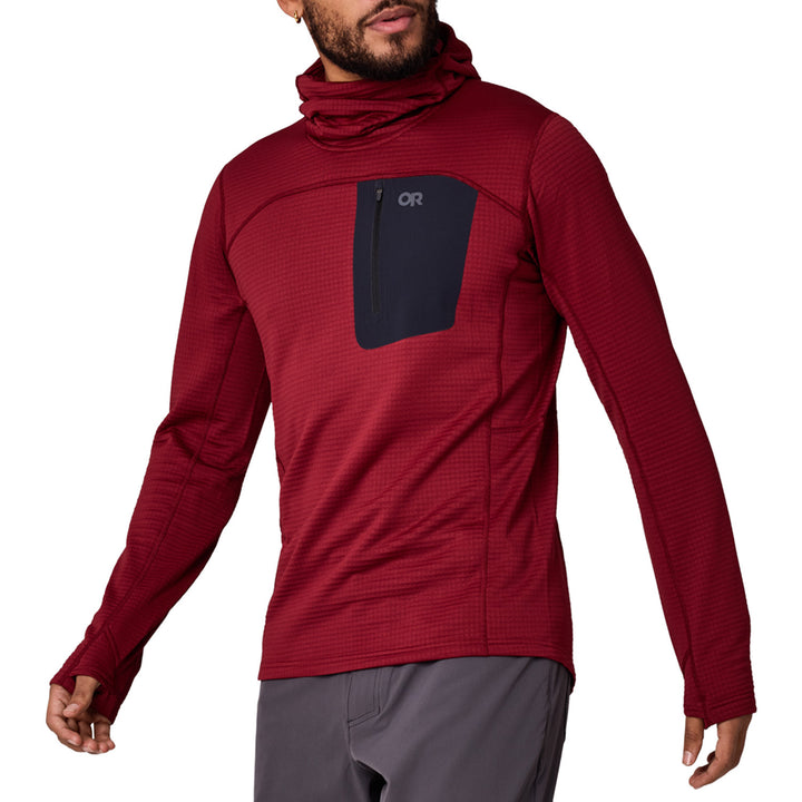 Outdoor Research Vigor Grid Fleece Pullover Hoodie - Men's Vermillion