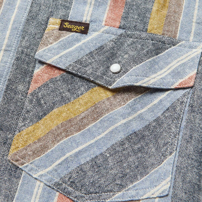 Seager Whippersnapper Shirt - Men's Washed Stripe Navy
