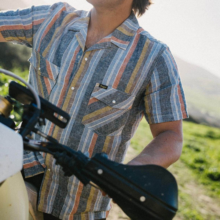Seager Whippersnapper Shirt - Men's Washed Stripe Navy