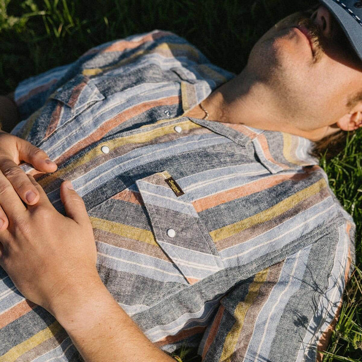 Seager Whippersnapper Shirt - Men's Washed Stripe Navy