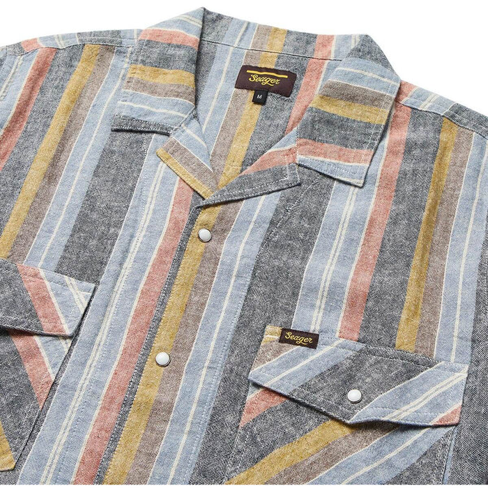 Seager Whippersnapper Shirt - Men's Washed Stripe Navy