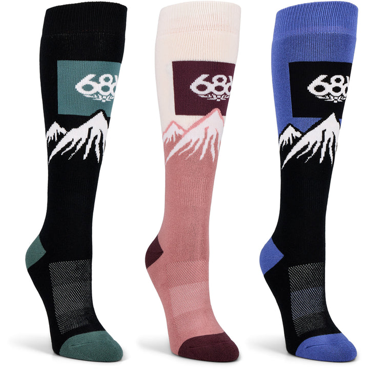 686 Snow Caps 3-Pack Socks - Women's Assorted