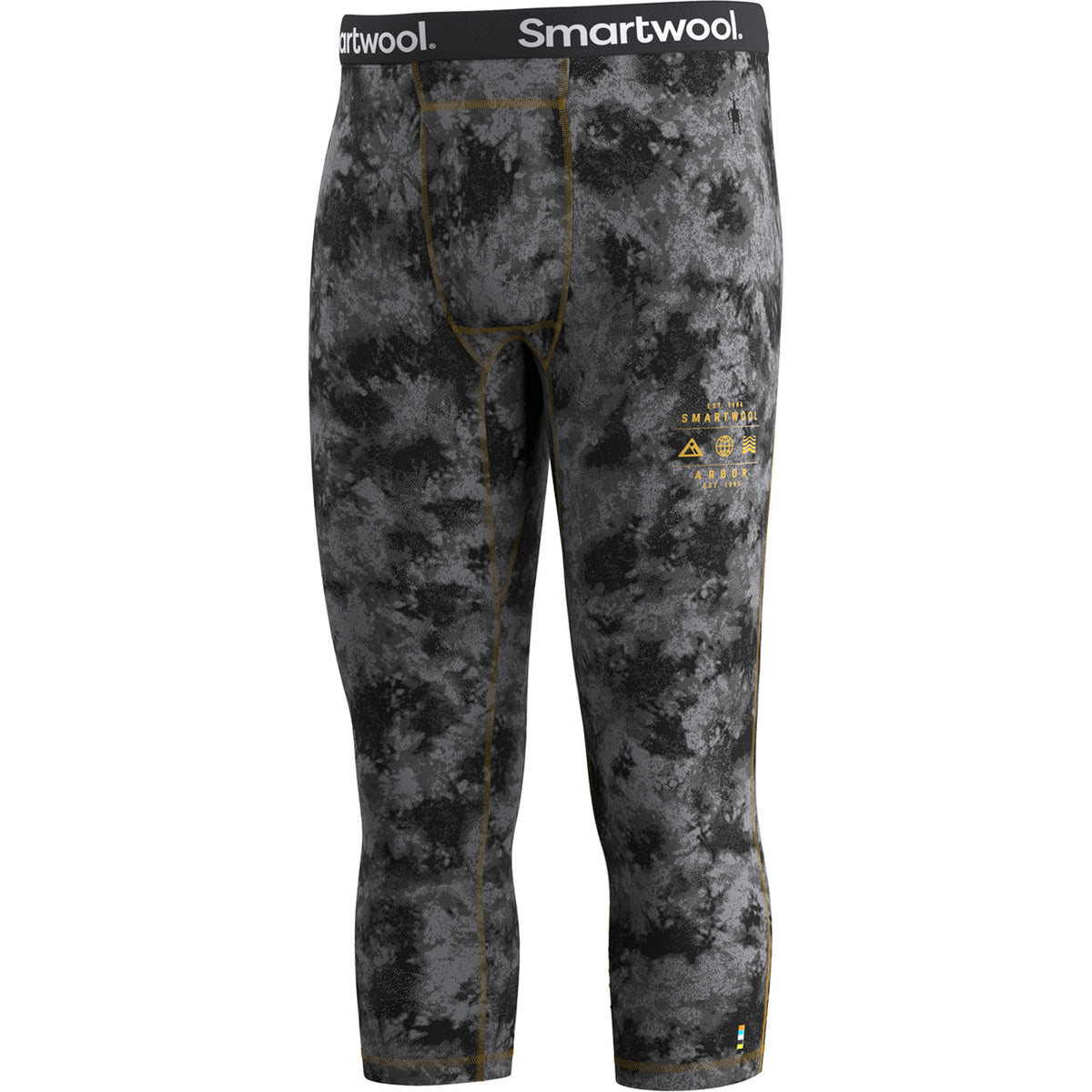 Smartwool Classic Thermal Merino Base Layer 3/4 Bottoms - Men's Black Tie Dye-Honey Gold