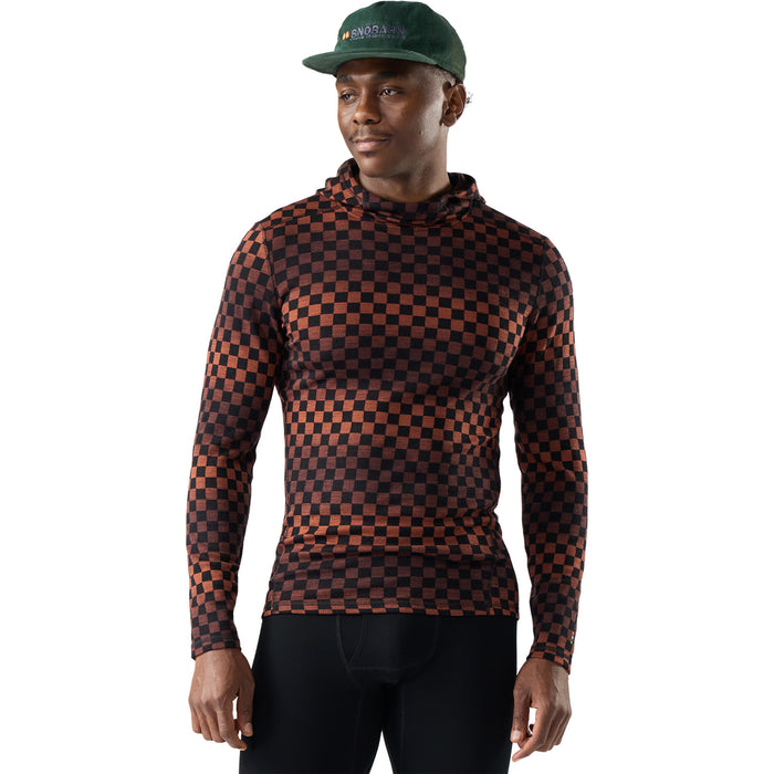 Smartwool Classic Thermal Merino Base Layer Hoodie - Men's Burnt Sienna Check