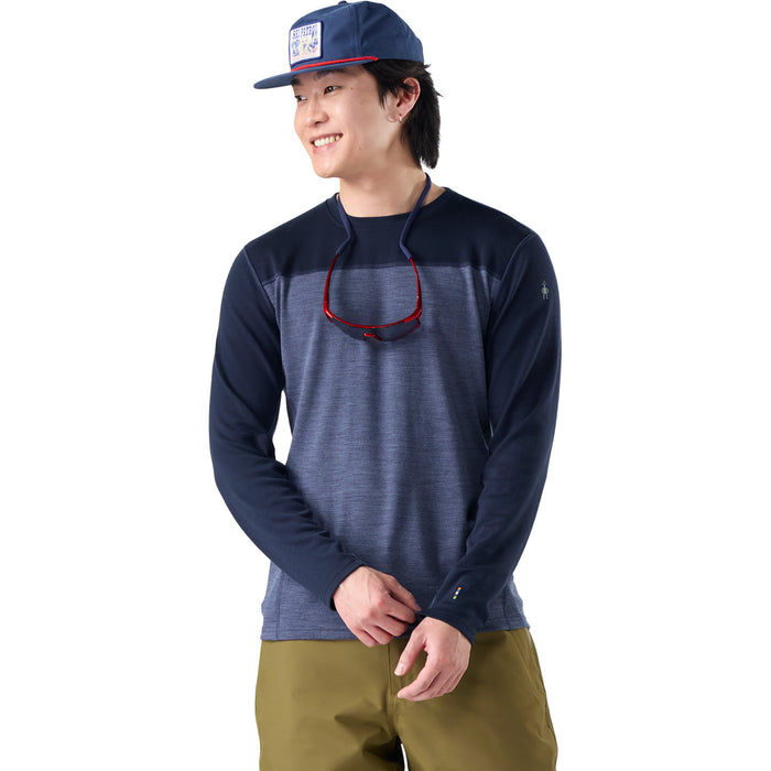 Smartwool Classic Thermal Merino Base Layer Colorblock Crew Top - Men's Deep Navy-Nightfall Blue