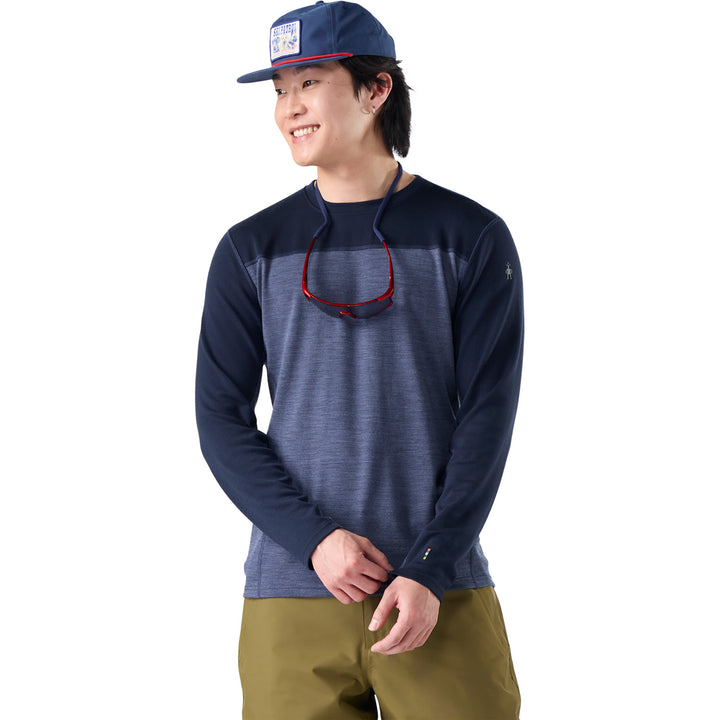 Smartwool Classic Thermal Merino Base Layer Colorblock Crew Top - Men's Deep Navy-Nightfall Blue