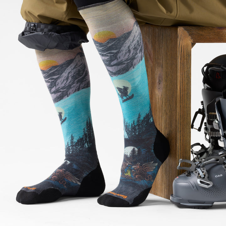Smartwool Ski Targeted Cushion Winter Phase Print OTC Socks Purple Dawn