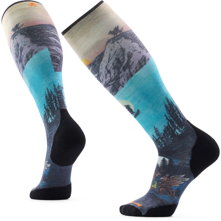 Smartwool Ski Targeted Cushion Winter Phase Print OTC Socks Purple Dawn