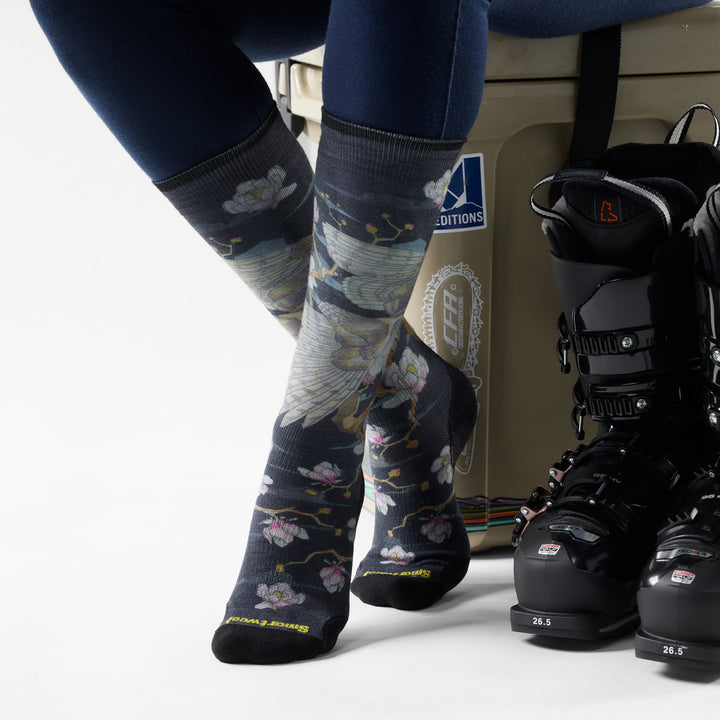 Smartwool Ski Zero Cushion Nightwatcher Print OTC Socks - Women's Black