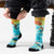 Smartwool Ski Targeted Cushion Steep Days Print OTC Socks - Women's Serene Blue