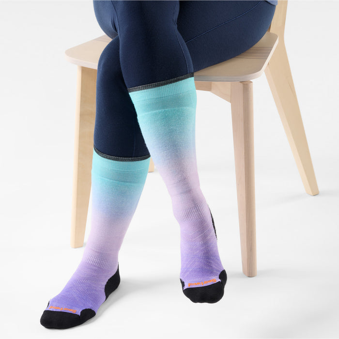 Smartwool Ski Targeted Cushion Ombre Print OTC Socks - Women's Purple Dawn