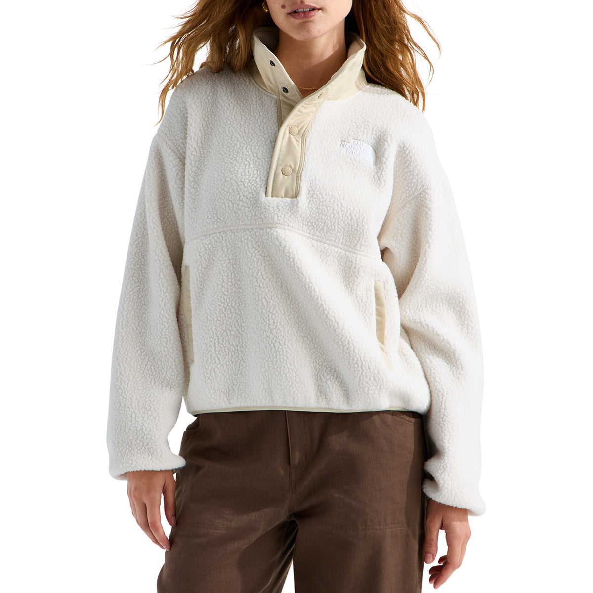 The North Face Cragmont ½ Snap Fleece Jacket - Women's White Dune/Desert Stone