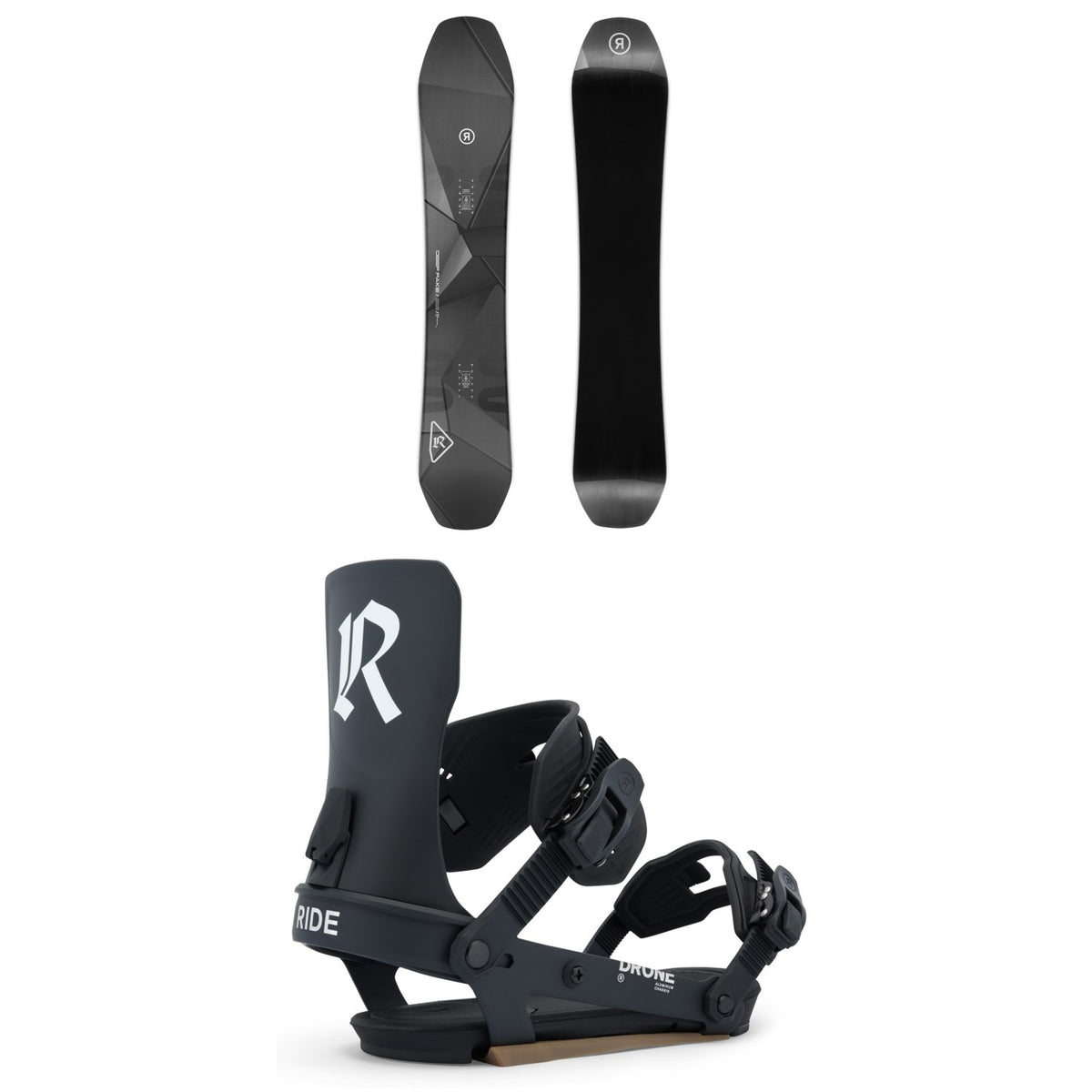 Ride Deep Fake Snowboard + Drone Snowboard Bindings 2027