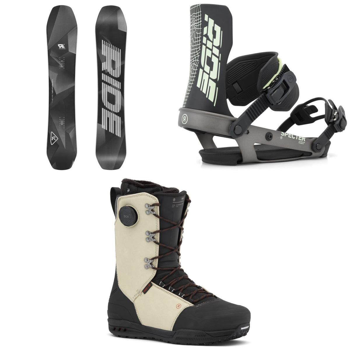 Ride Moderator Snowboard + Specter Snowboard Bindings + Fuse Snowboard Boots 2027