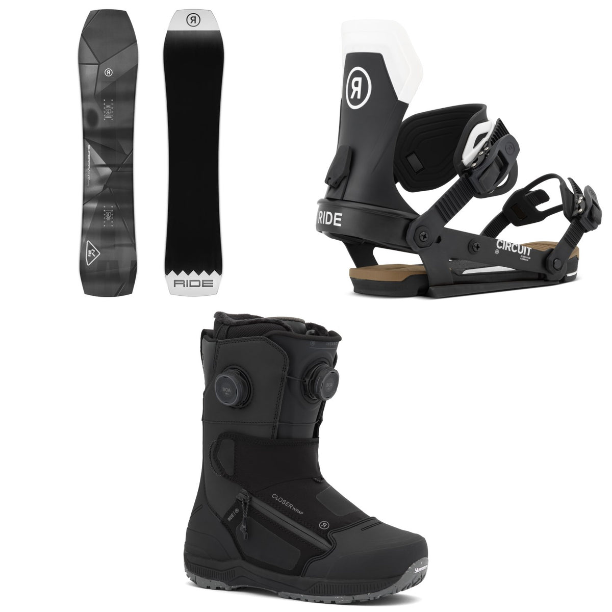 Ride Superpig Snowboard + Circuit Snowboard Bindings + Insano Snowboard Boots 2027