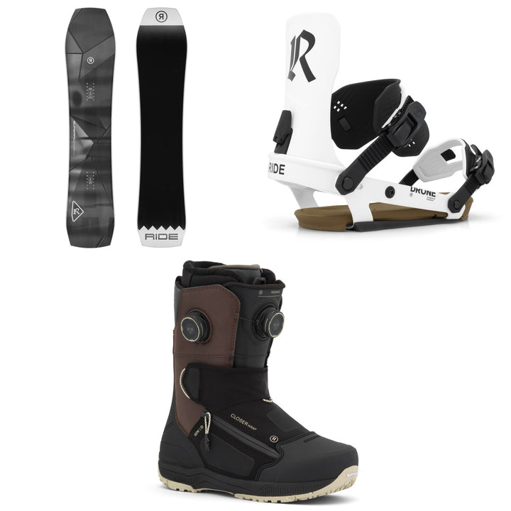 Ride Superpig Snowboard + Drone Snowboard Bindings + Insano Snowboard Boots 2027