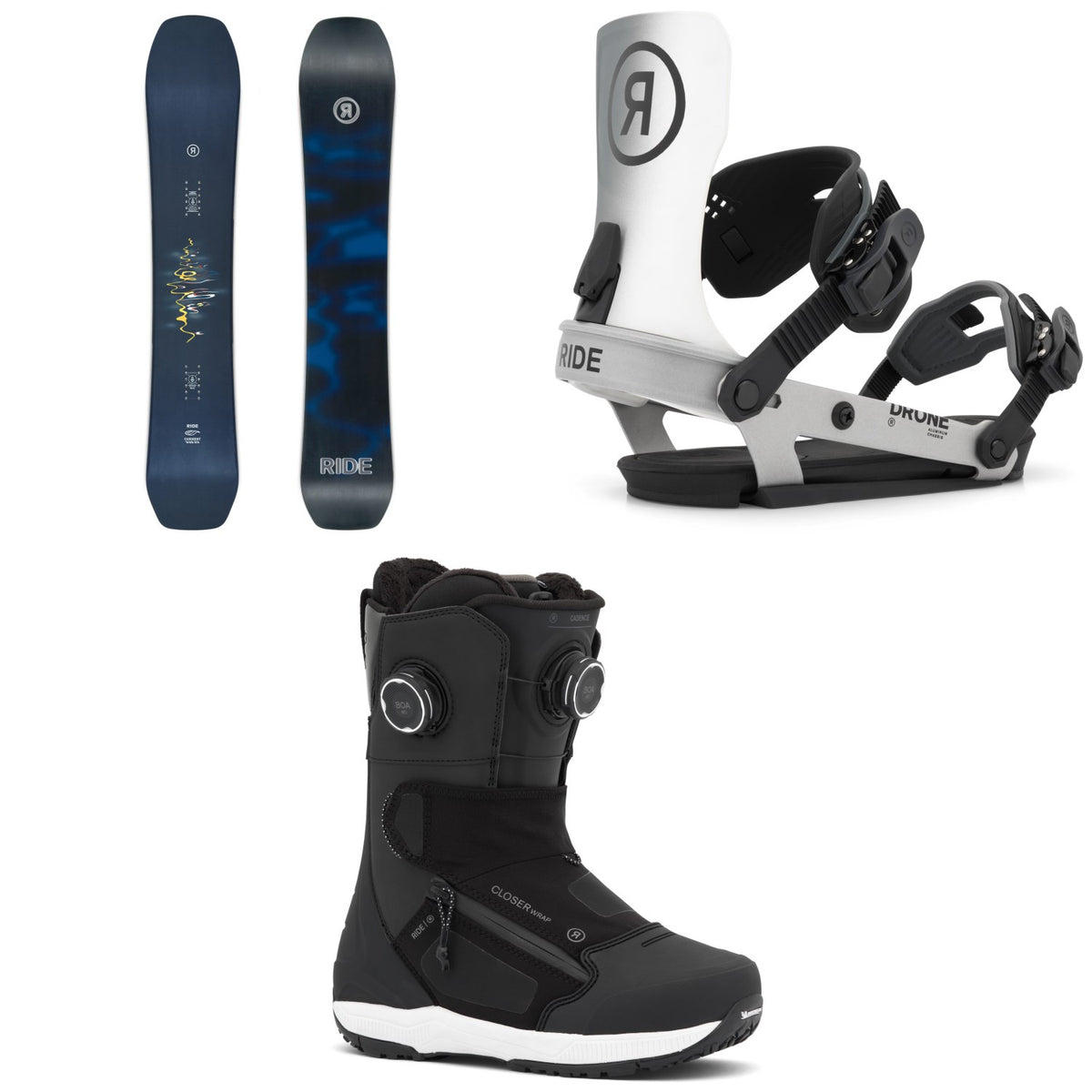 Ride Current Snowboard + Drone Snowboard Bindings + Cadence Snowboard Boots - Women's 2027