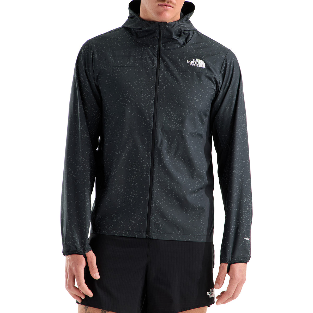 The North Face Fontanales Reflective Wind Jacket- Men's TNF Black Seed Reflective Print
