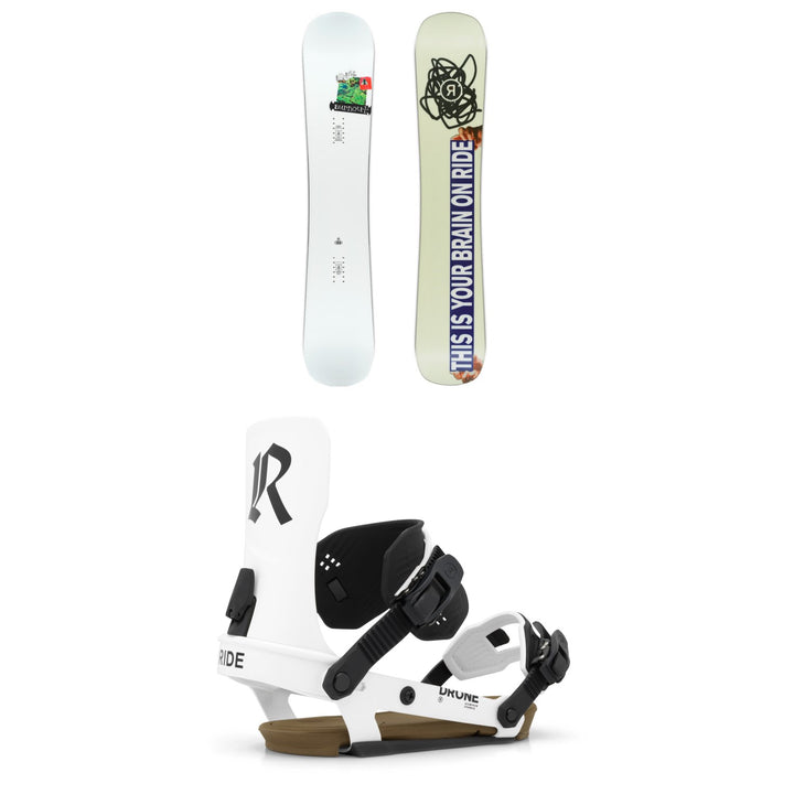 Ride Burnout Snowboard + Drone Snowboard Bindings 2027