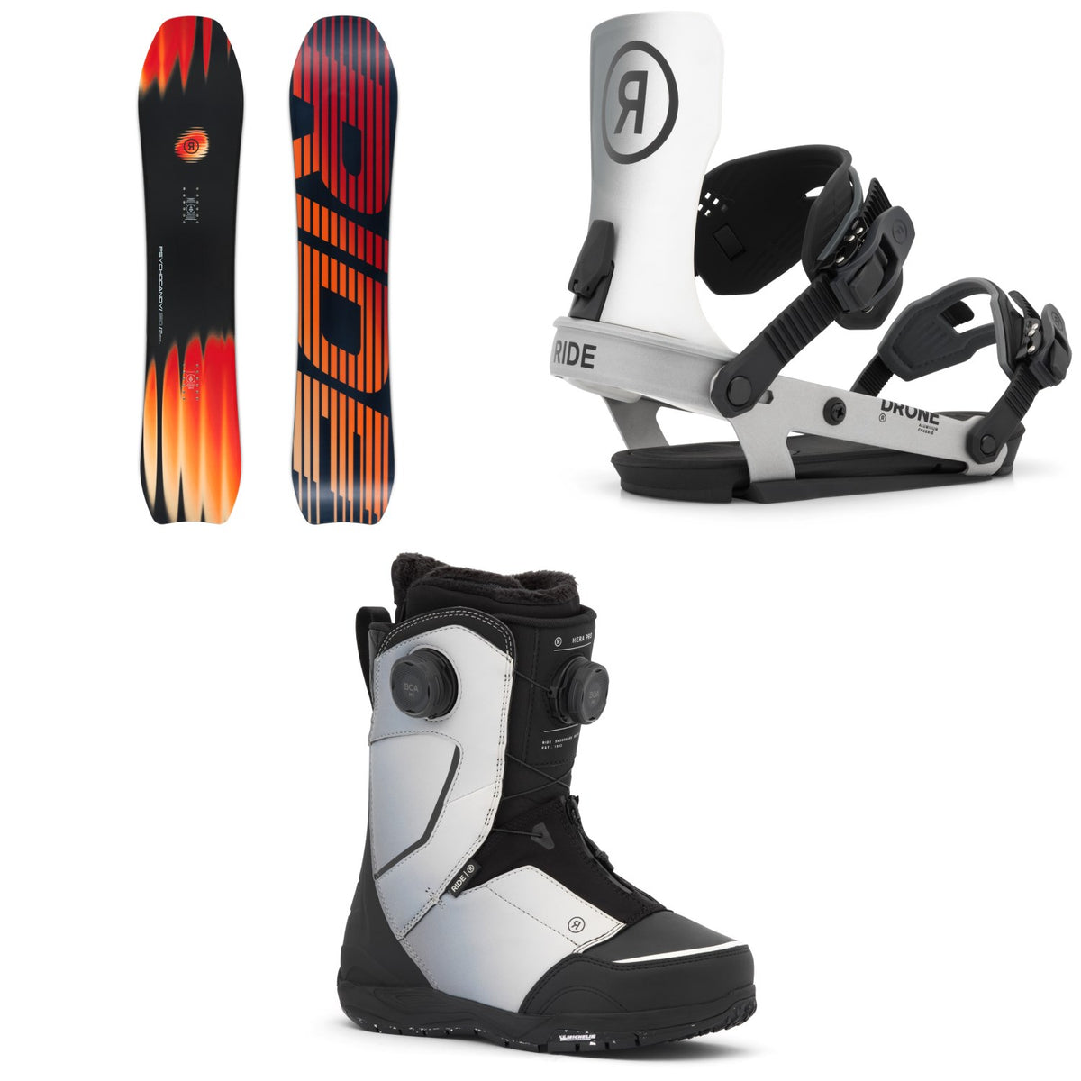 Ride Psychocandy Snowboard + Drone Snowboard Bindings + Hera Pro Snowboard Boots - Women's 2027