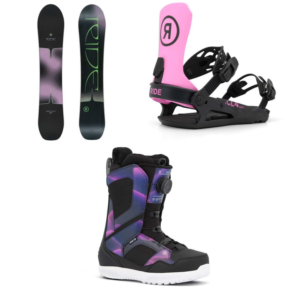 Ride Magic Stick Snowboard + CL-4 Snowboard Bindings + Sage Snowboard Boots - Women's 2027
