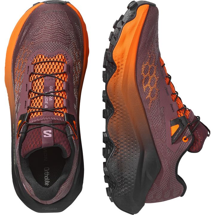 Salomon Ultra Glide 4 Shoes - Women's Huckleberry/Black/ Red Orange
