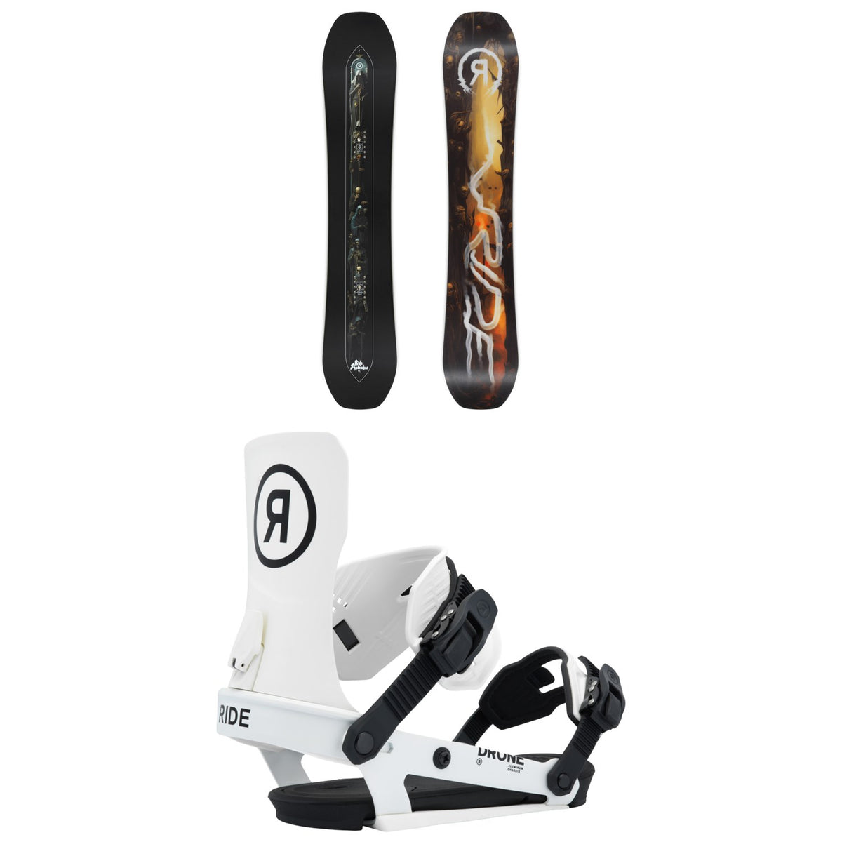 Ride Shadowban Snowboard + Drone Snowboard Bindings - Women's 2026