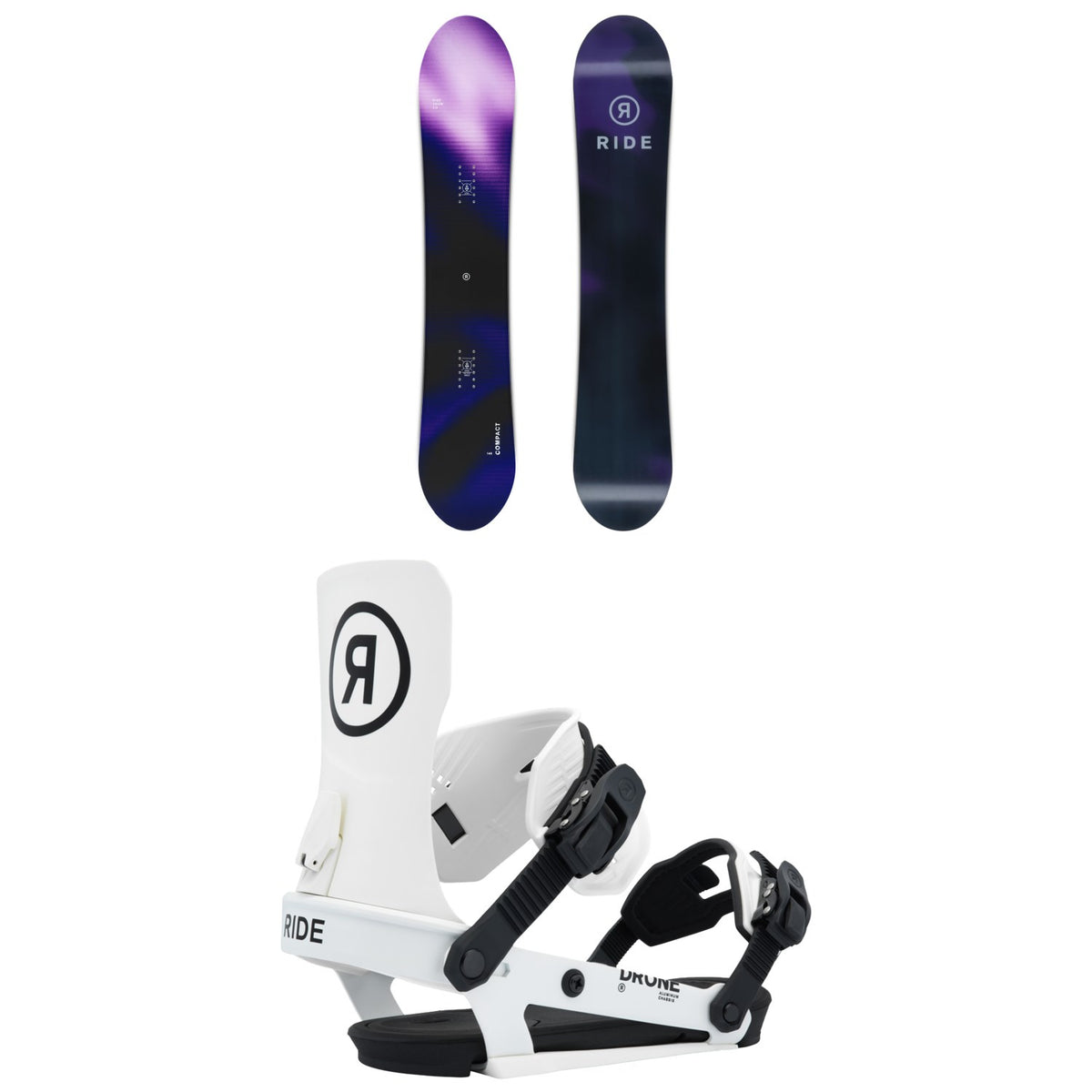 Ride Compact Snowboard + Drone Snowboard Bindings - Women's 2026