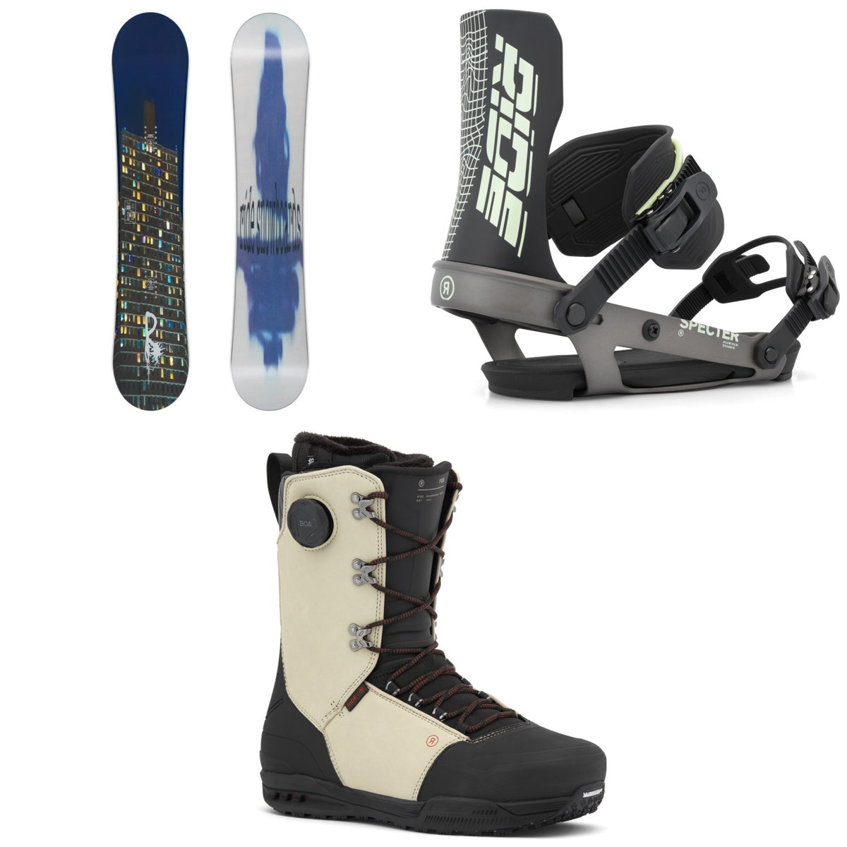Ride Kink Snowboard + Specter Snowboard Bindings + Fuse Snowboard Boots 2027