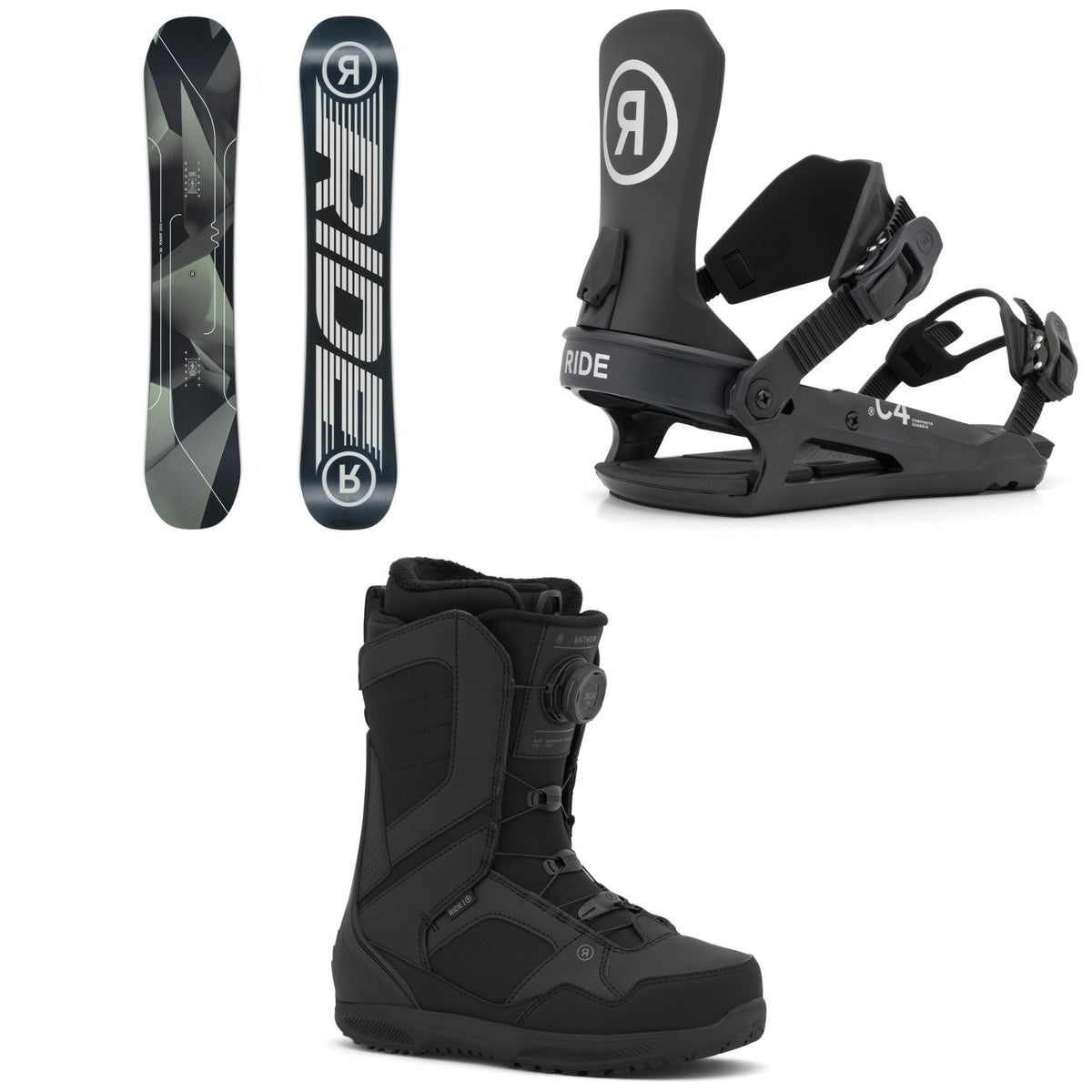 Ride Agenda Snowboard + C-4 Snowboard Bindings + Anthem Snowboard Boots 2027