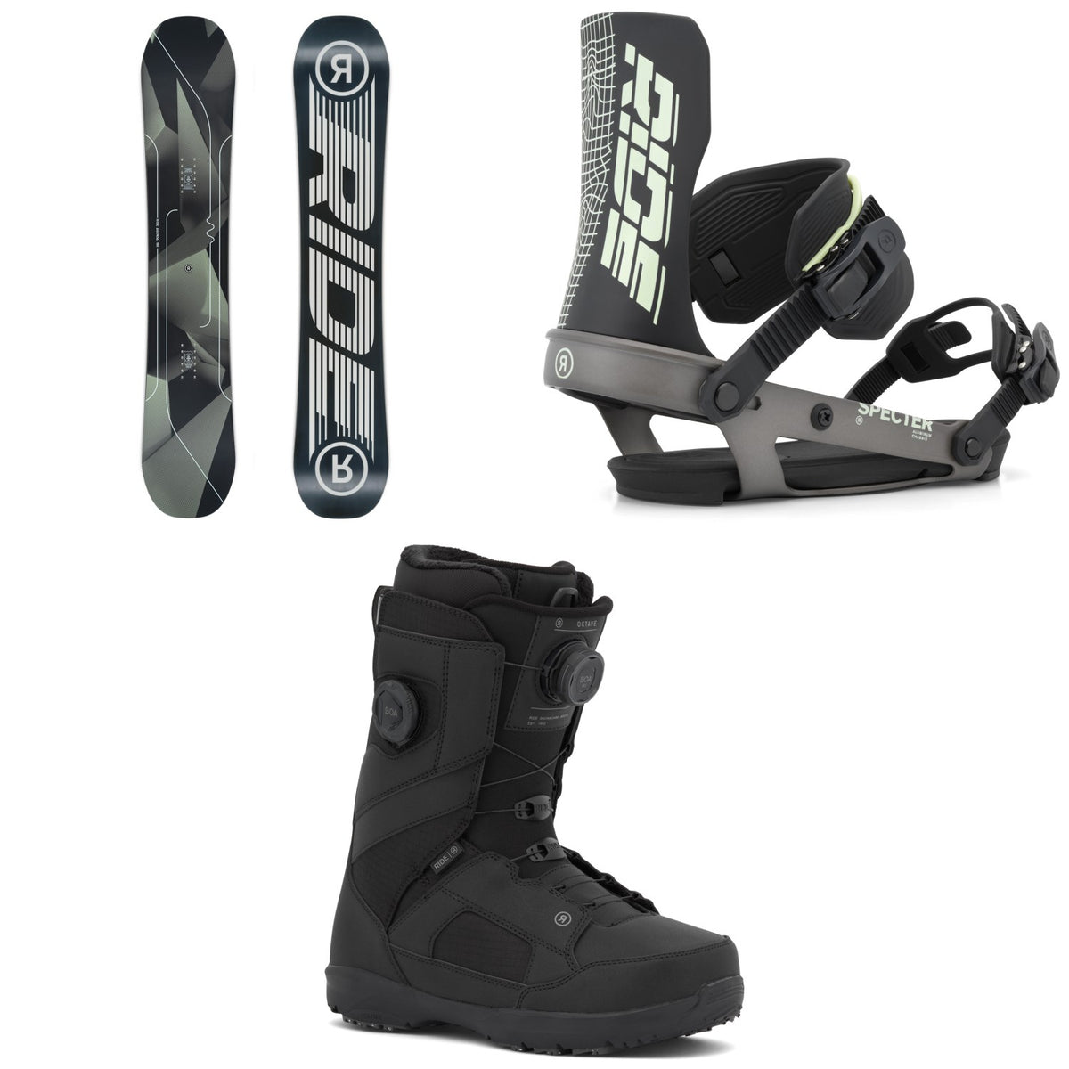 Ride Agenda Snowboard + Specter Snowboard Bindings + Octave Snowboard Boots 2027
