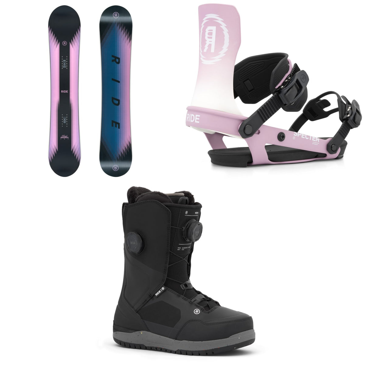 Ride Heartbreaker Snowboard + Specter Snowboard Bindings + Hera Snowboard Boots - Women's 2027