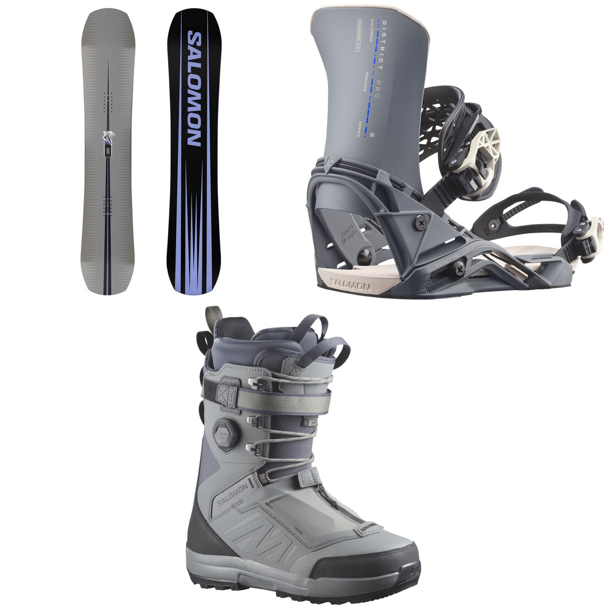 Salomon Assassin Pro Snowboard + District Pro Snowboard Bindings + Echo Lace SJ Boa Snowboard Boots 2027