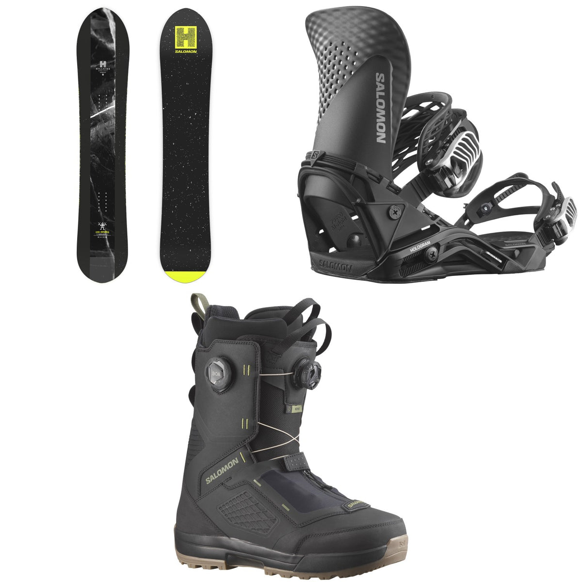 Salomon HPS - Sickstick Snowboard + Hologram Snowboard Bindings + Echo Dual Boa Snowboard Boots 2027
