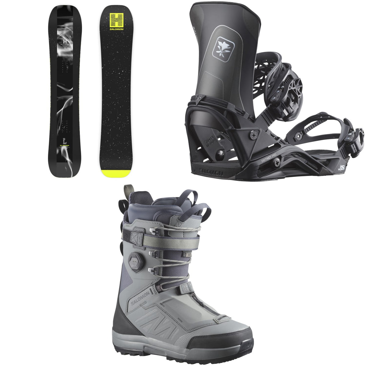 Salomon HPS - Louif Paradis Snowboard + District Pro Snowboard Bindings + Echo Lace SJ Boa Snowboard Boots 2027