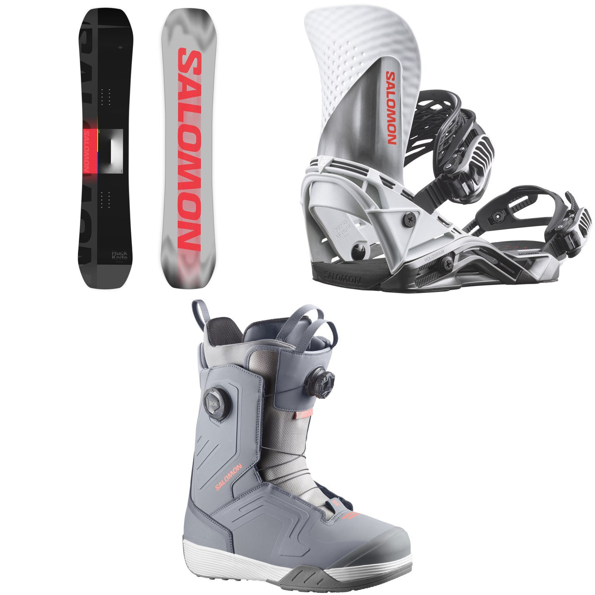 Salomon Huck Knife Pro Snowboard + Hologram Snowboard Bindings + Dialogue Dual Boa Snowboard Boots 2027